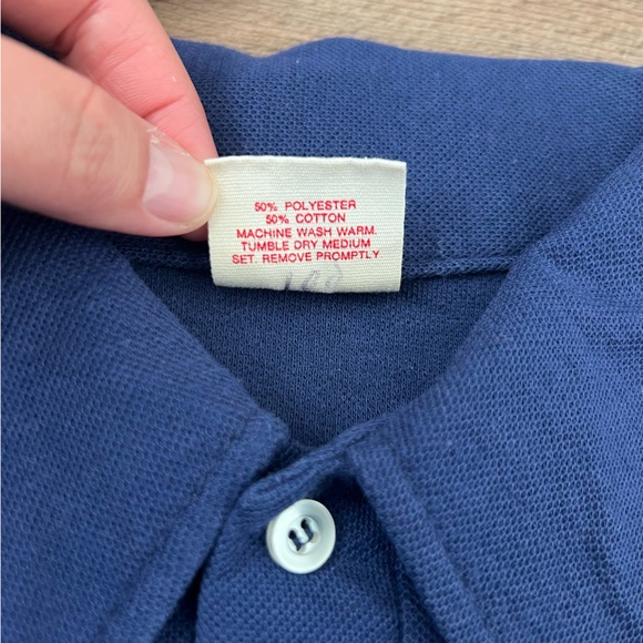 Vintage 70s 80s Men's Chevrolet Sales Department Dagger Collar Polo Tee Blue XL - Picture 4 of 8